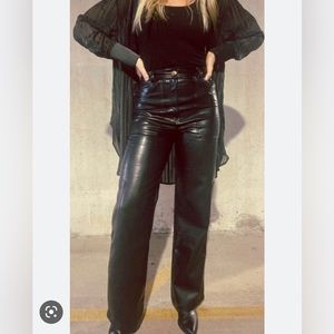 Vegan leather cargo pants